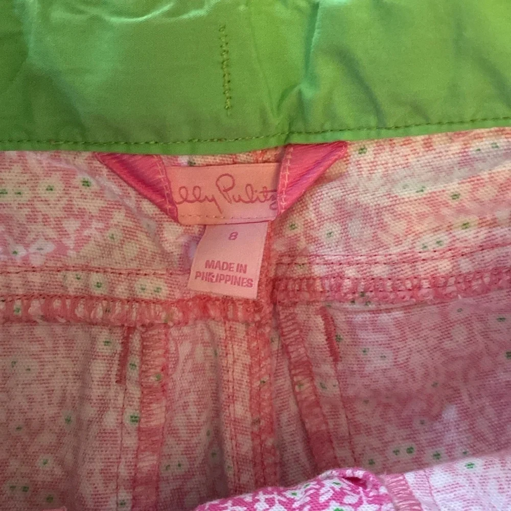 Lilly Pulitzer Pink Floral Capri - girls - size 8 - adjustable waist - like new